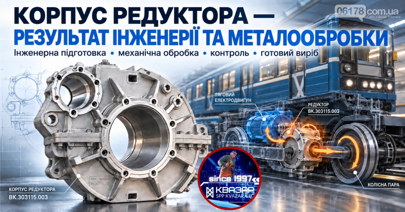 Корпус редуктора для вагонів метро: приклад високоточного виробництва метало..., фото-1, СВП КВАЗАР, Корпус редуктора ВК.303115.003 для вагонів метро