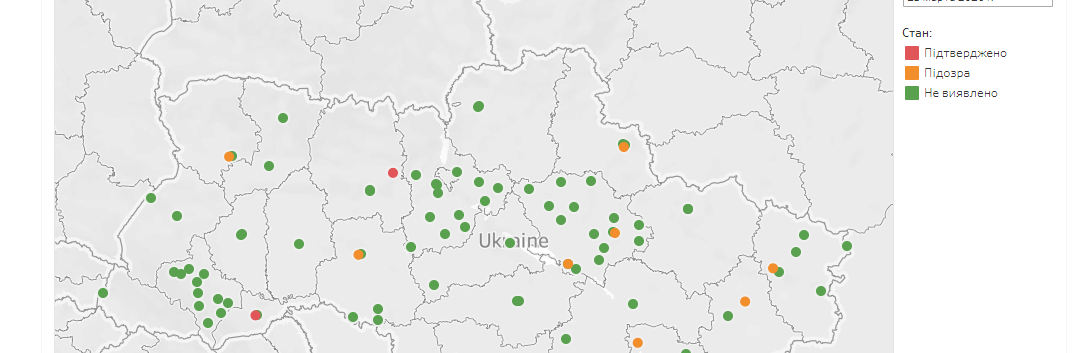 В Україні працює карта з кількістю госпіталізованих хворих на коронавірус